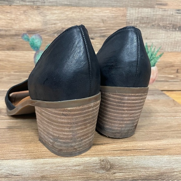 Lucky Brand Raheema Heeled Sandal Black leather Dorsay block heel US Women's 10M - Picture 4 of 8